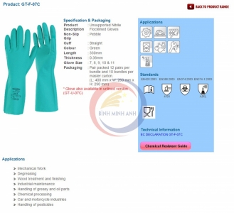Găng tay Sumitech chống hóa chất Nitrile GT-F-07C